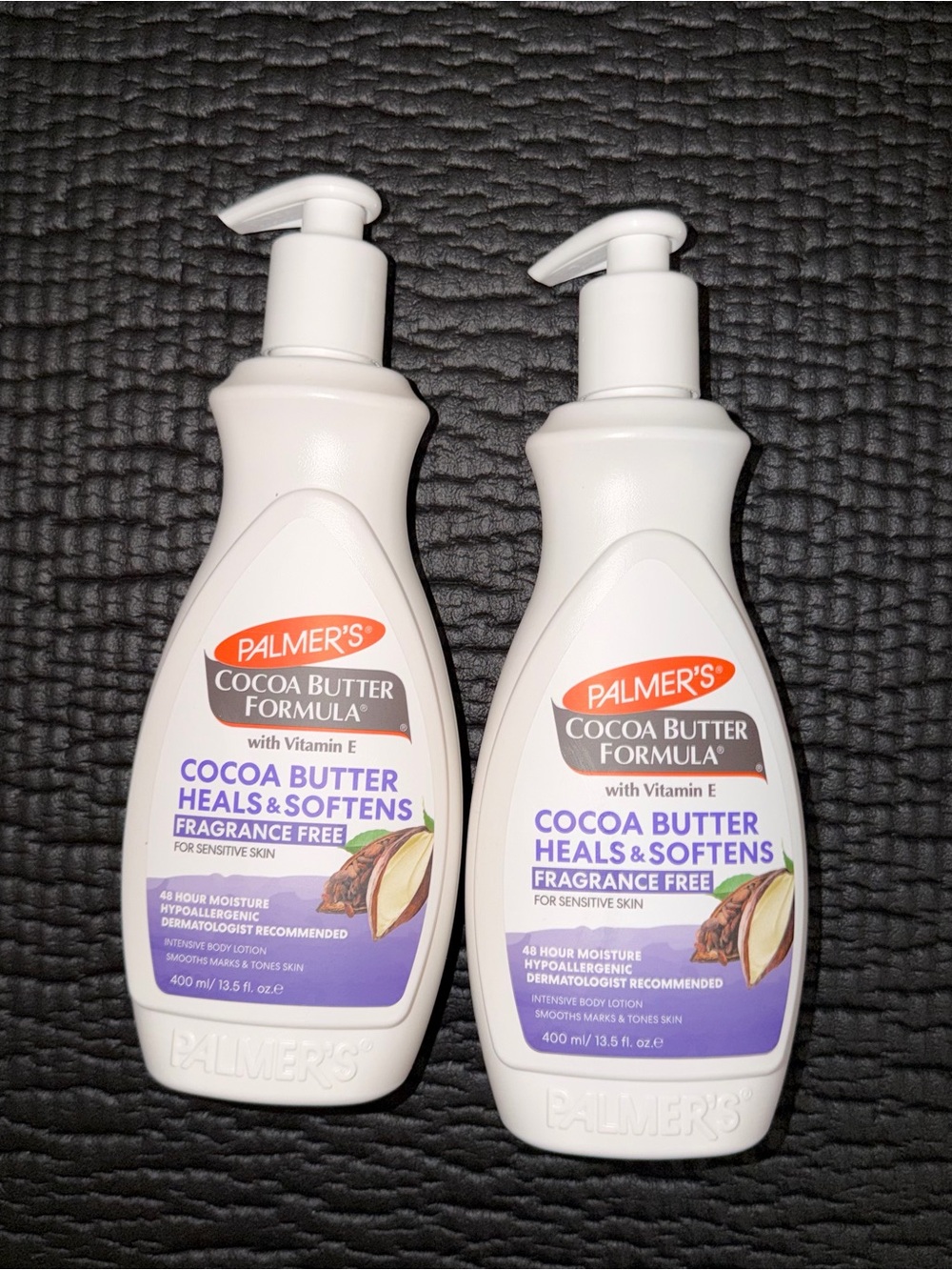 2 Palmers cocoa butter fragrance free lotions
